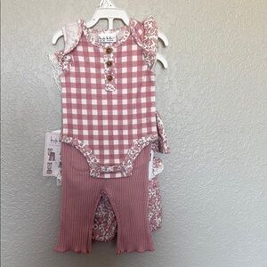 Pink Floral Baby Outfit Set